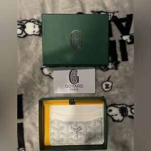 Goyard White and Gray Card Holder